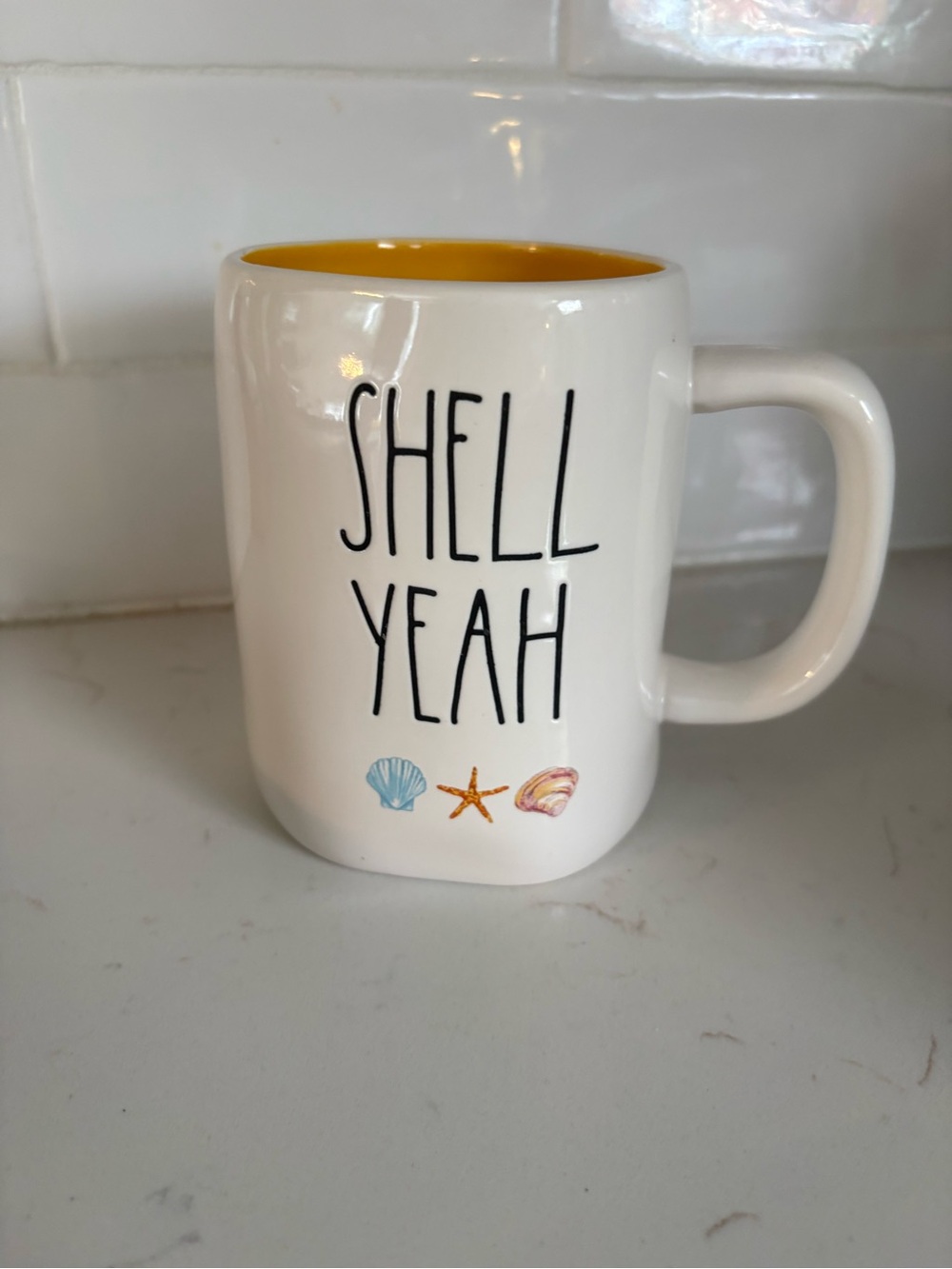 Rae Dunn “SHELL YEAH” Beach Coastal Coffee Mug – Artisan Collection